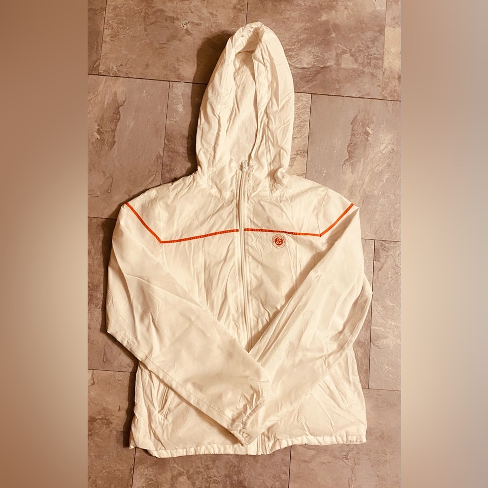 Roland Garros Paris French Open Official Windbreaker Jacket White Zip up size 0